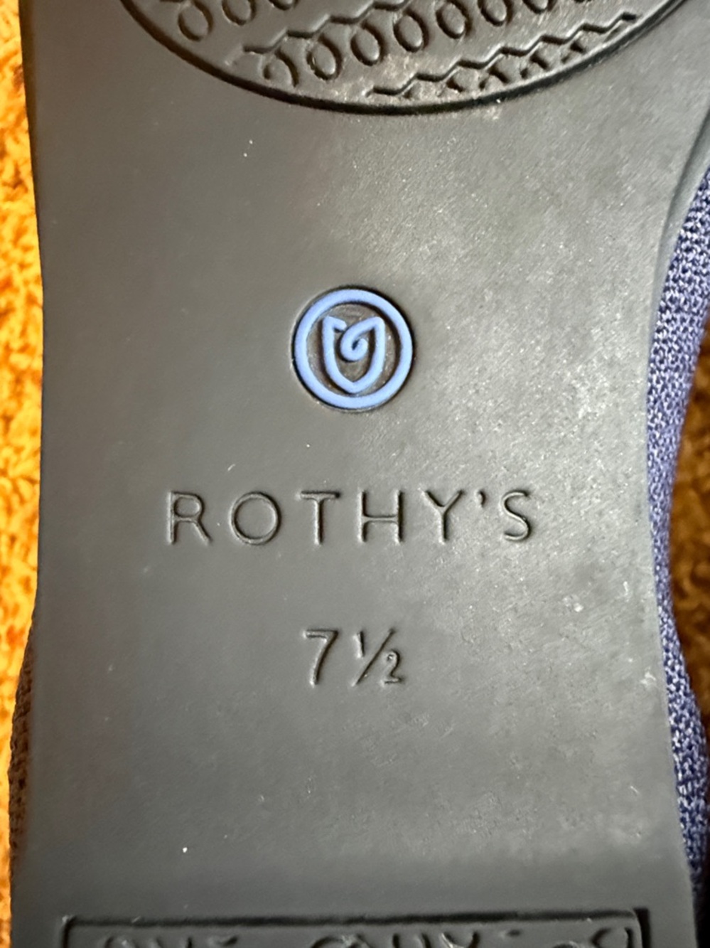Rothy's Round Toe Birdseye Flats Size 7.5 Navy Blue - Picture 7 of 8